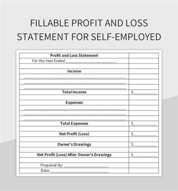 Can you do a profit and loss statement for self-employed?