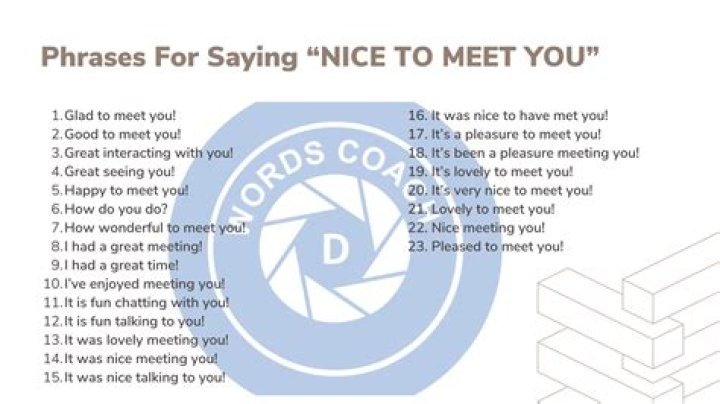 Can you say nice to meet you in chat?