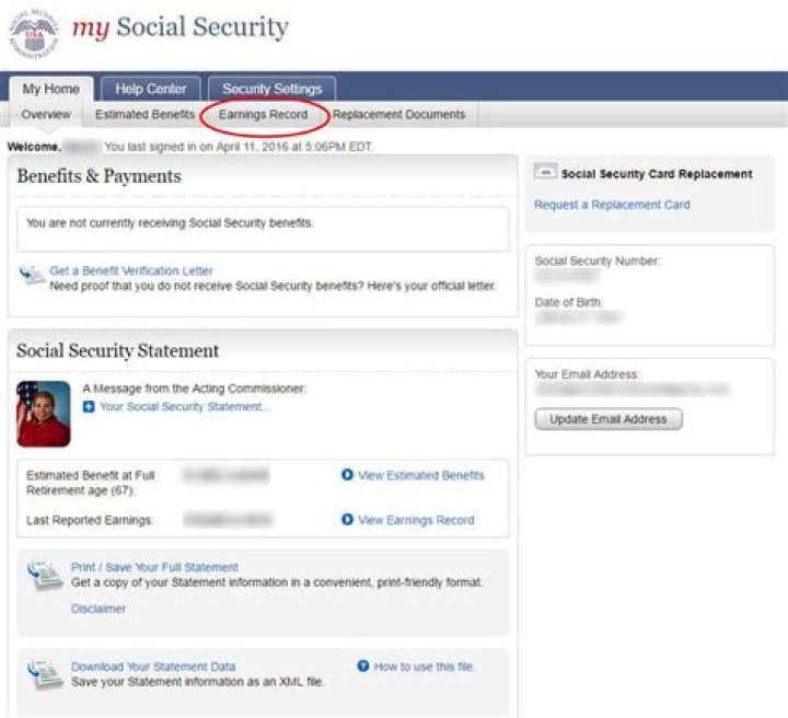 How can I get my Social Security earnings?