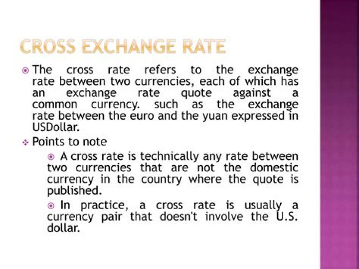 How do you calculate cross exchange rate and bid ask?