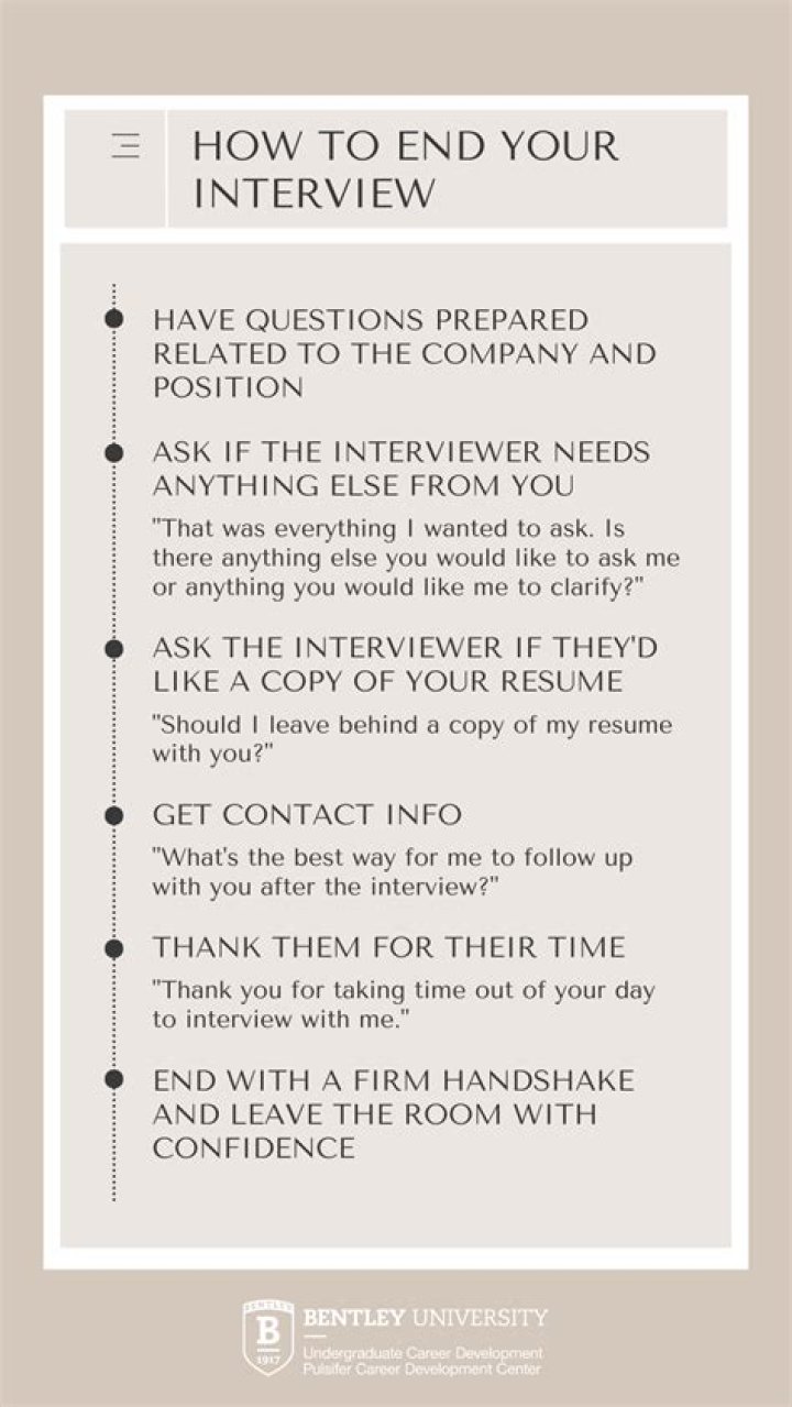 How do you end an interview?