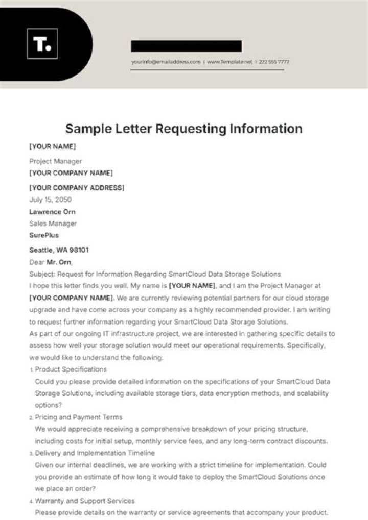 How do you respond to requesting information letter?