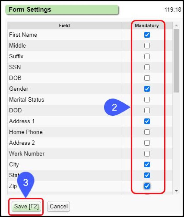 How do you show mandatory fields in form?
