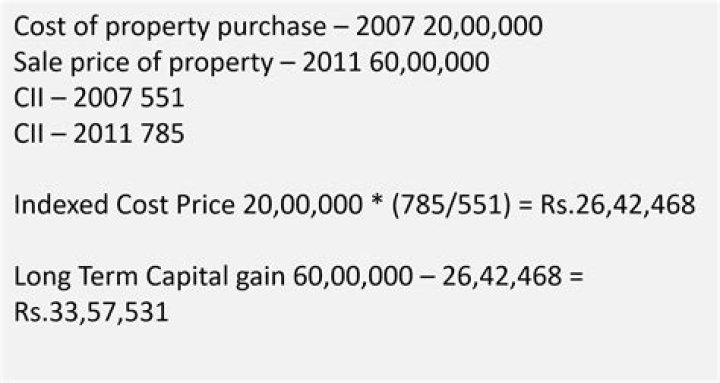 How is long term property gain calculated?