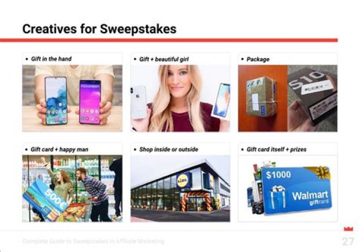 What are sweepstakes examples?