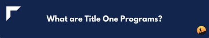What are Title One programs?