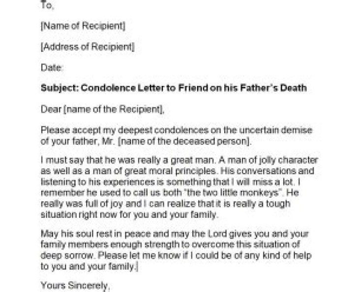 What do you say to family whose father died?