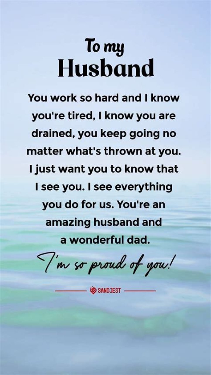 What do you say to your husband when he retires?