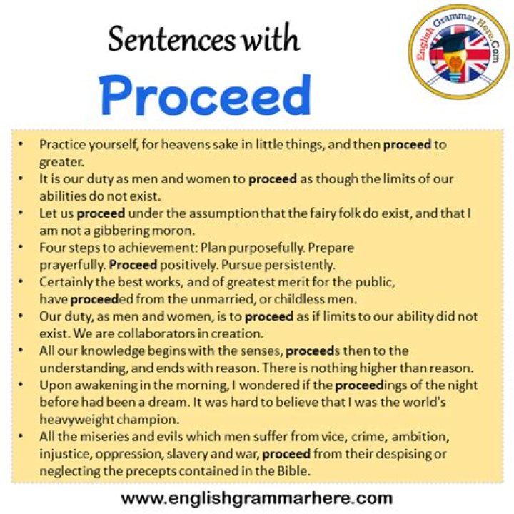 What is a good sentence for proceed?