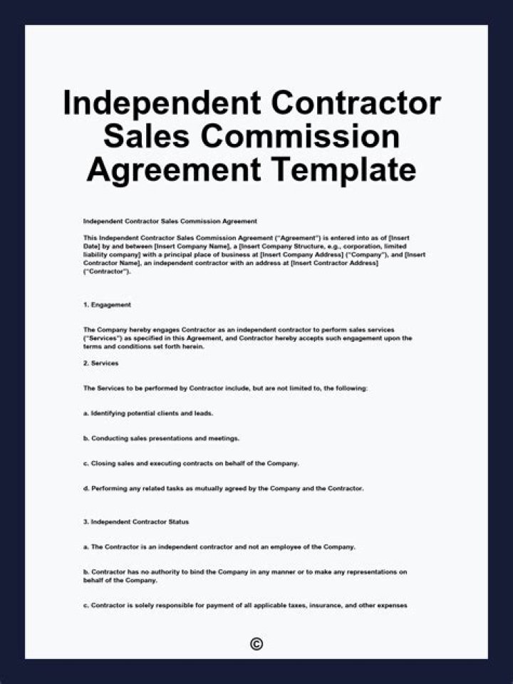 What is an independent sales contractor?