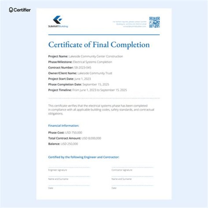What is the final certificate?