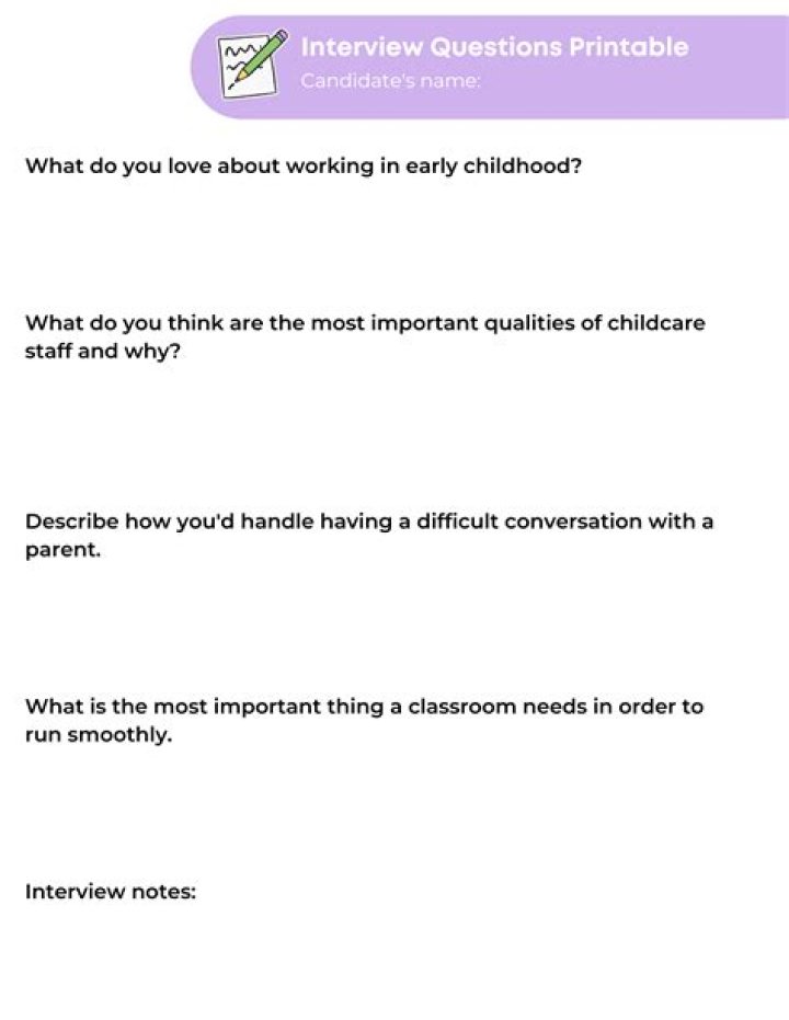 What questions will they ask in a childcare interview?