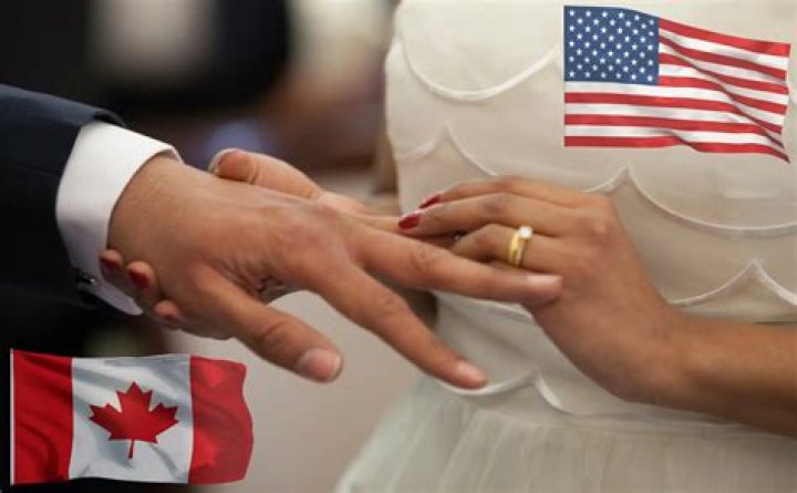 When did an American marry a Canadian?